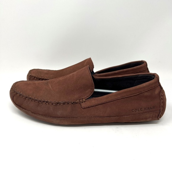 Cole Haan Wyatt Men\'s Size 10 Venetian Driving Loafer Brown Slip On Style C35786 main image 4